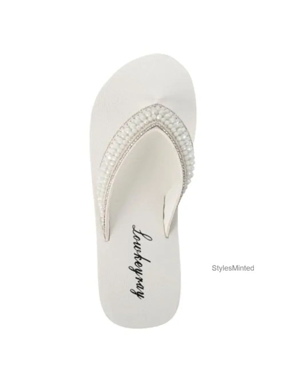 Rhinestone Platform Wedge Flip Flops Sandals - Yoga Foam Comfort